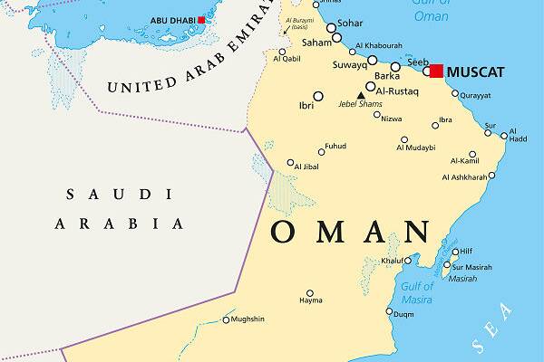 Länderkarte vom Oman