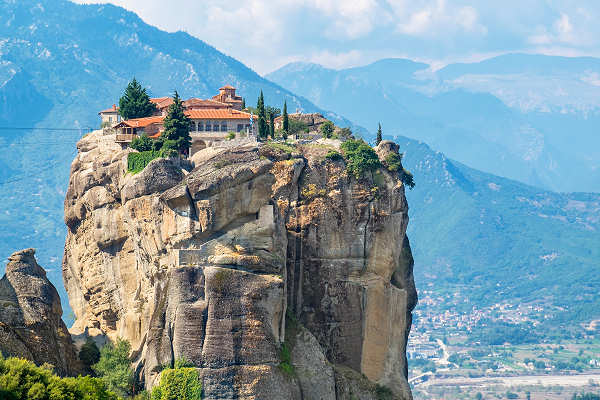 Kloster Agia Triada auf den Felsen von Meteora, Griechenland