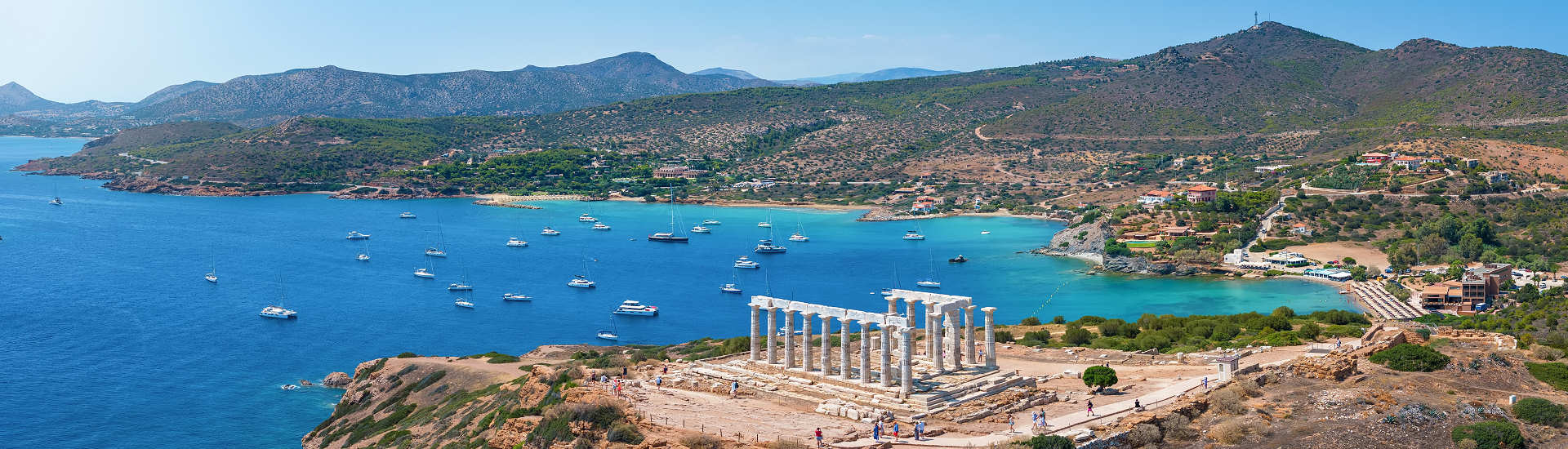 Poseidon-Tempel am Kap Sounion in Attika – Historischer Tempel mit Meerblick