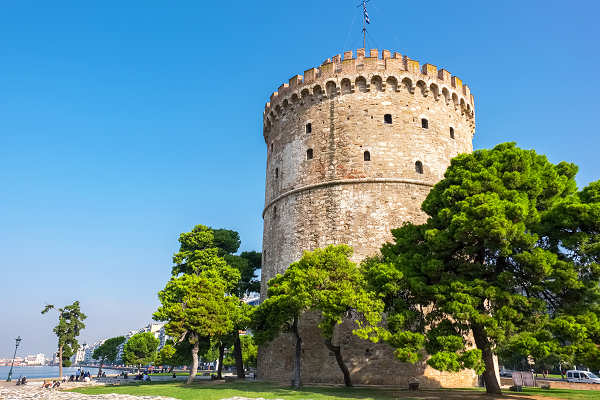 Der Weiße Turm in Thessaloniki, Griechenland – Historisches Wahrzeichen am Meer