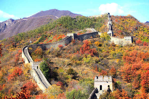 Mutianyu ist ein Abschnitt der Chinesischen Mauer 70 km nordöstlich von Peking