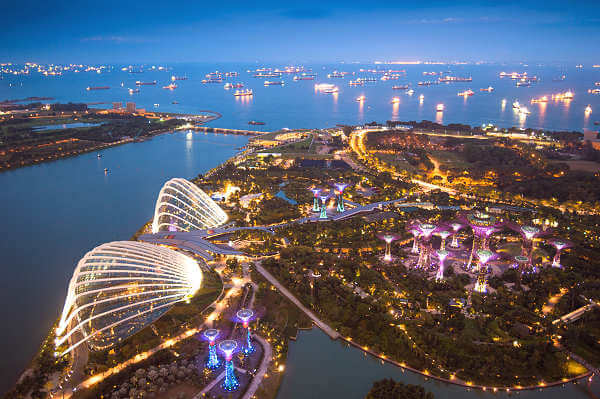 Der Gardens by the Bay liegt an der Marina Bay in Stadtstaat Singapur.