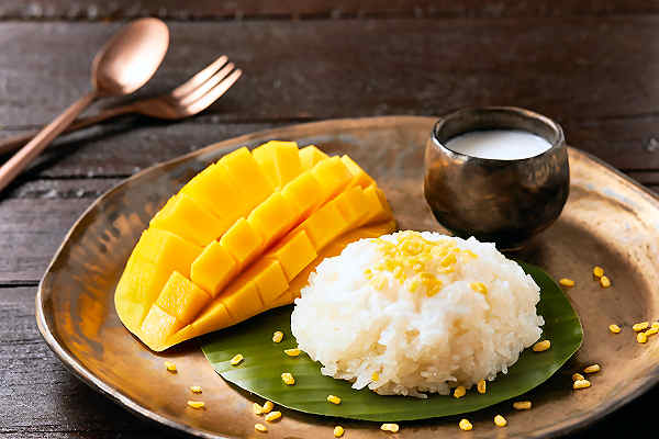 Bild von einer kulinarische Köstlichkeit in Thailand: Mango Sticky Rice