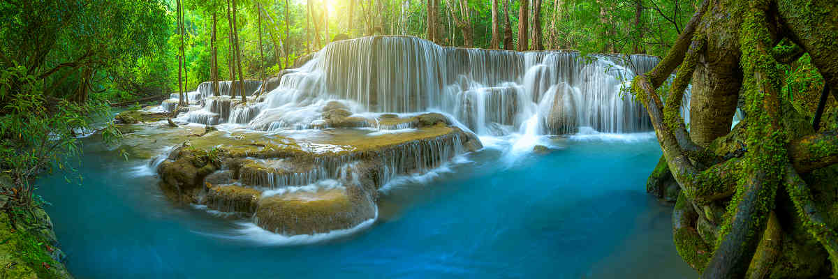 Bild vom Wasserfall im Erawan Nationalpark, Westthailand