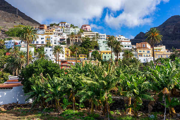 Blick auf das Valle Gran Rey auf La Gomera, Kanarische Inseln