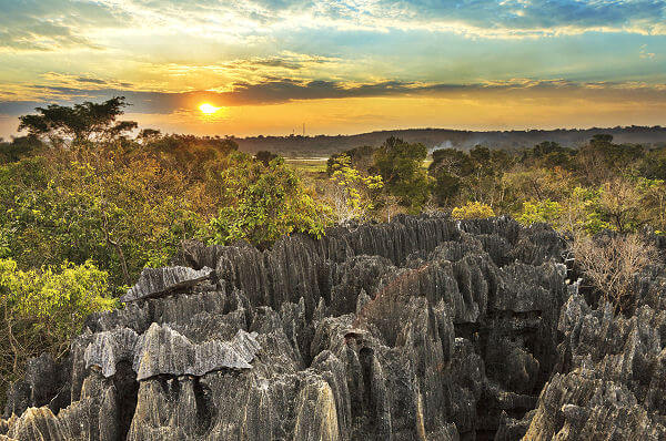Tsingy ist eine beeindruckende Landschaft aus nadelspitzen Kalksteinformationen