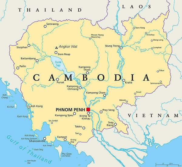 Kambodscha Landkarte – perfekt für die Planung Ihrer Reise