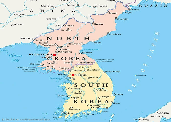 Landkarte Südkorea